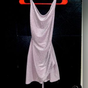 Pink, sparkling dress.